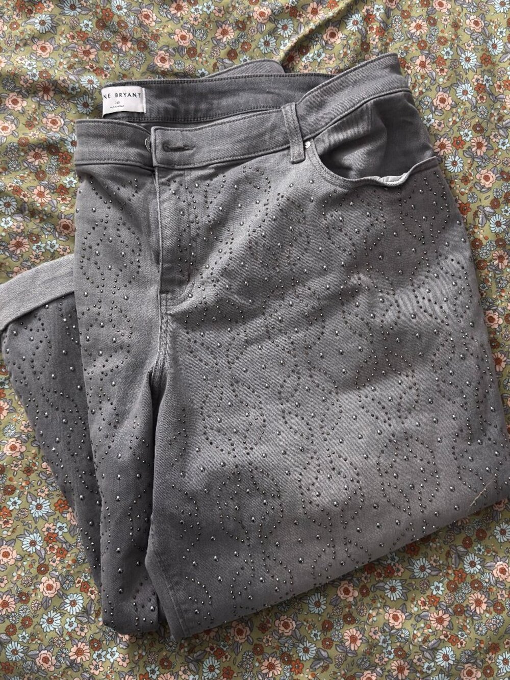 Lane Bryant Boyfriend Fit Embellished Jean, 24 Short